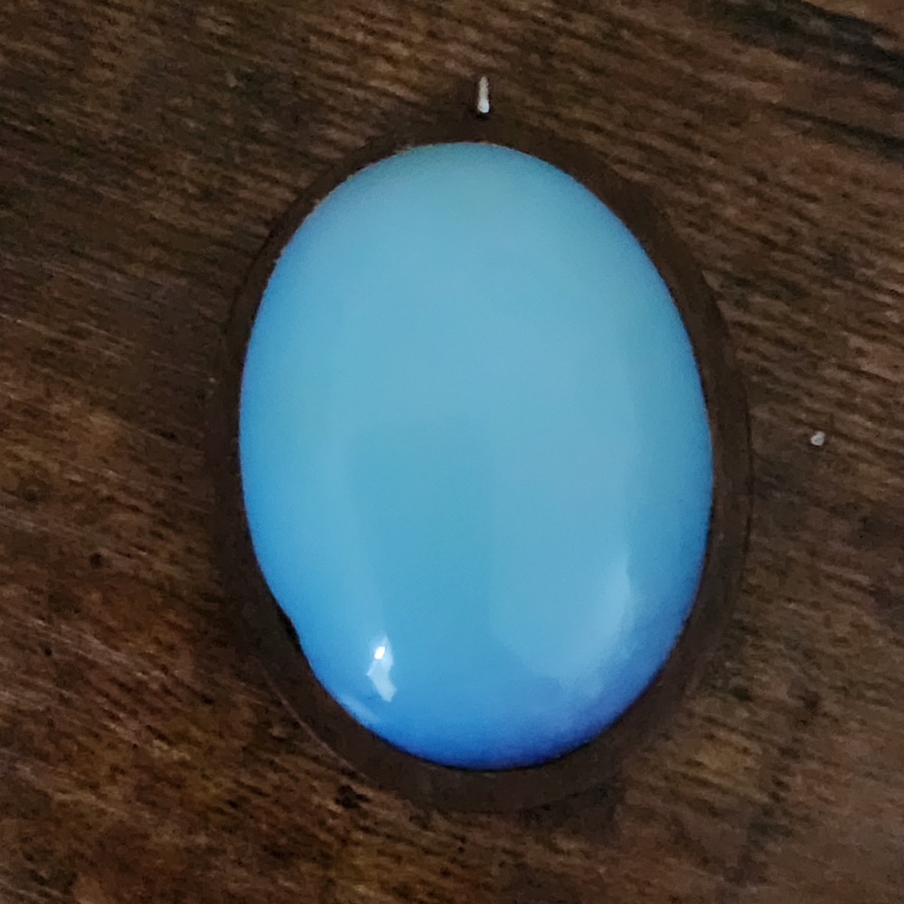 Elegant Blue Oval Pendant Necklace